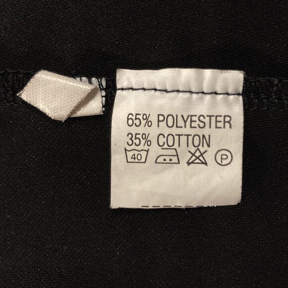 ARK Black two-button semi-open shirt ~ Goth Y2K stretchy SMALL MEDIUM blouse top - Picture 10 of 11